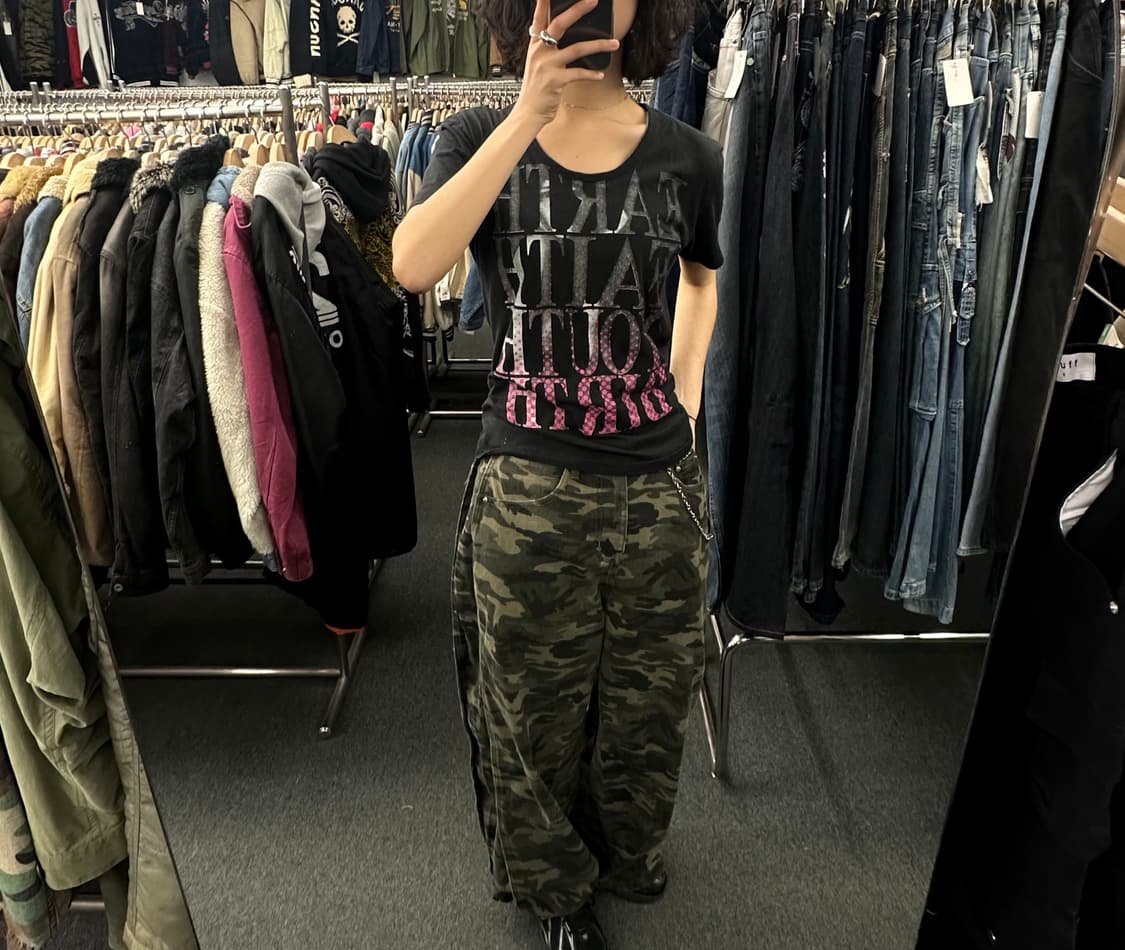 L)PPFM 빈티지 프린팅 여성 반팔티 상품이미지1