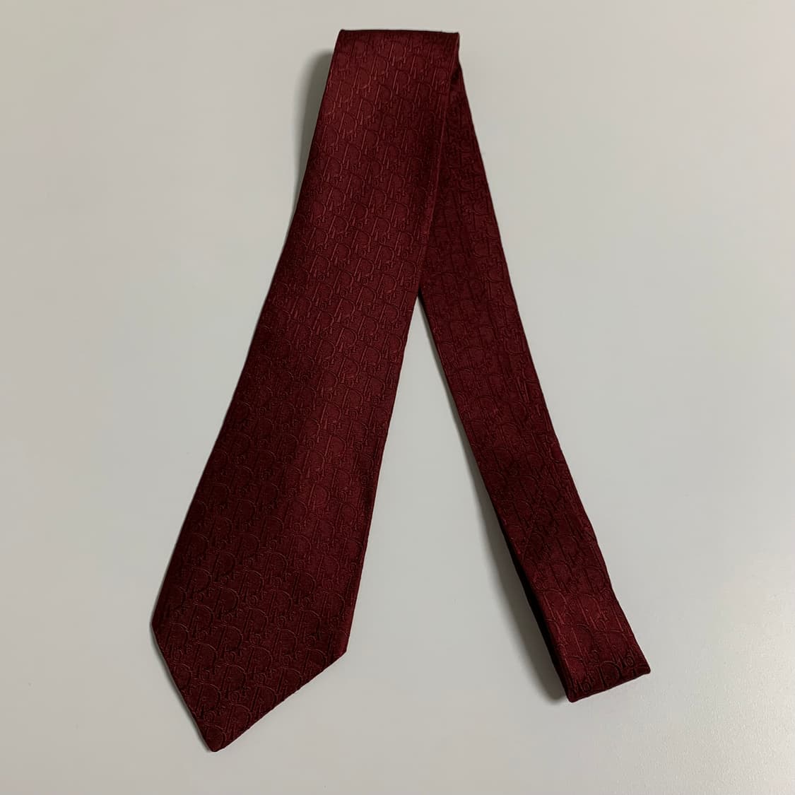 디올(Dior) 오블리크 넥타이 명품 100실크 버건디 최상급 8.3cm 상품이미지8
