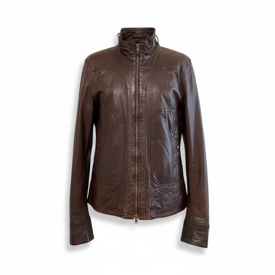 beautiful people 가죽 브라운 자켓 상품이미지1