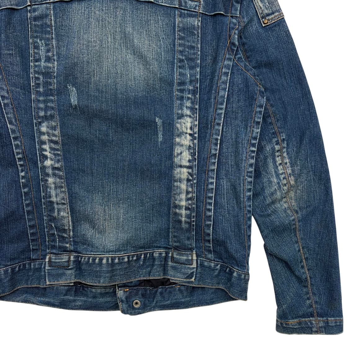 버커루 빈티지 y2k 아이스워싱 데님 바이커 자켓 M 상품이미지6