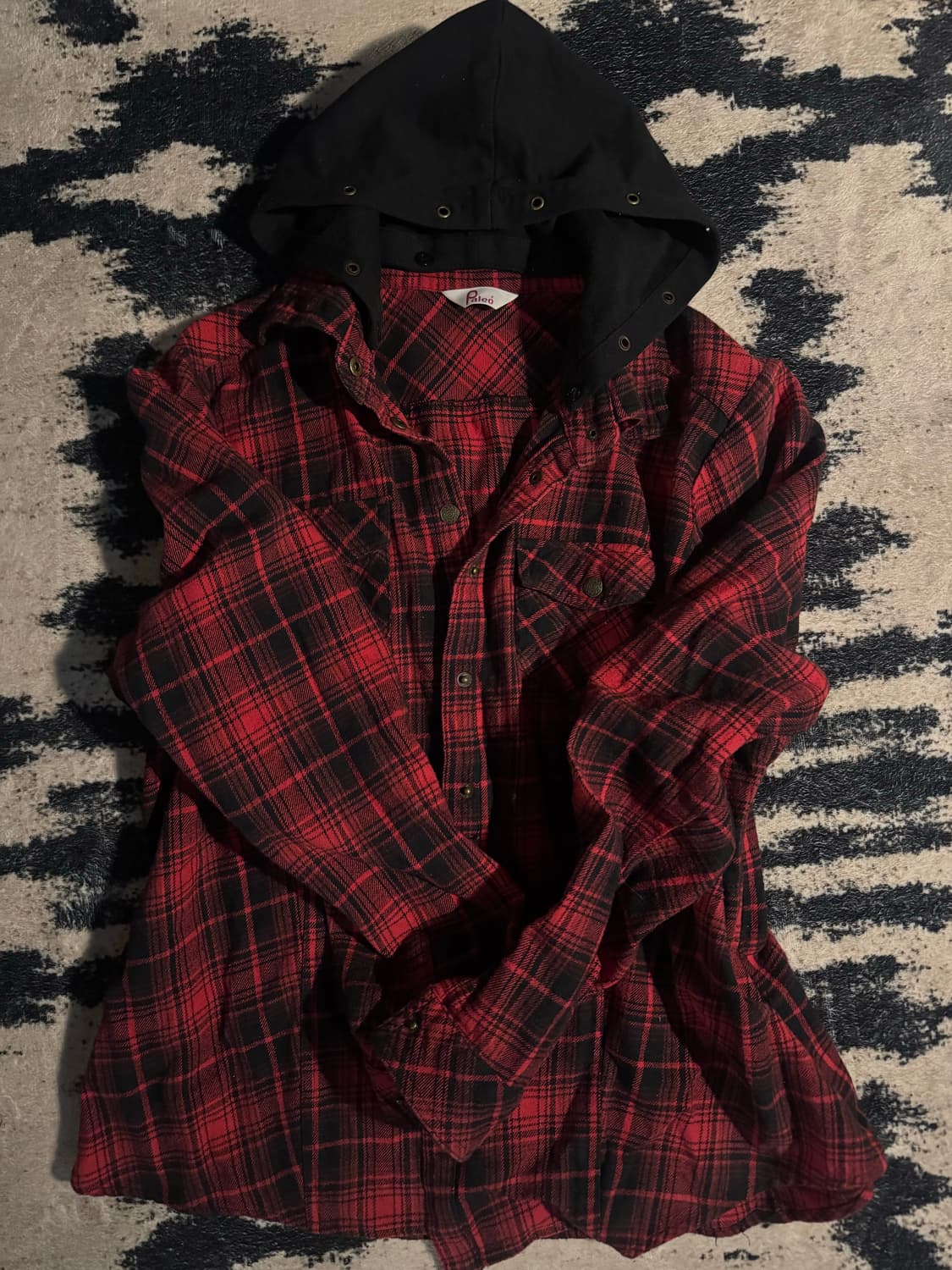 funk stud checkered hooded shirt 상품이미지1