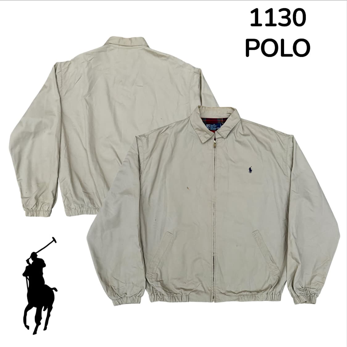 90s 폴로 베이지 블루종 M 상품이미지1