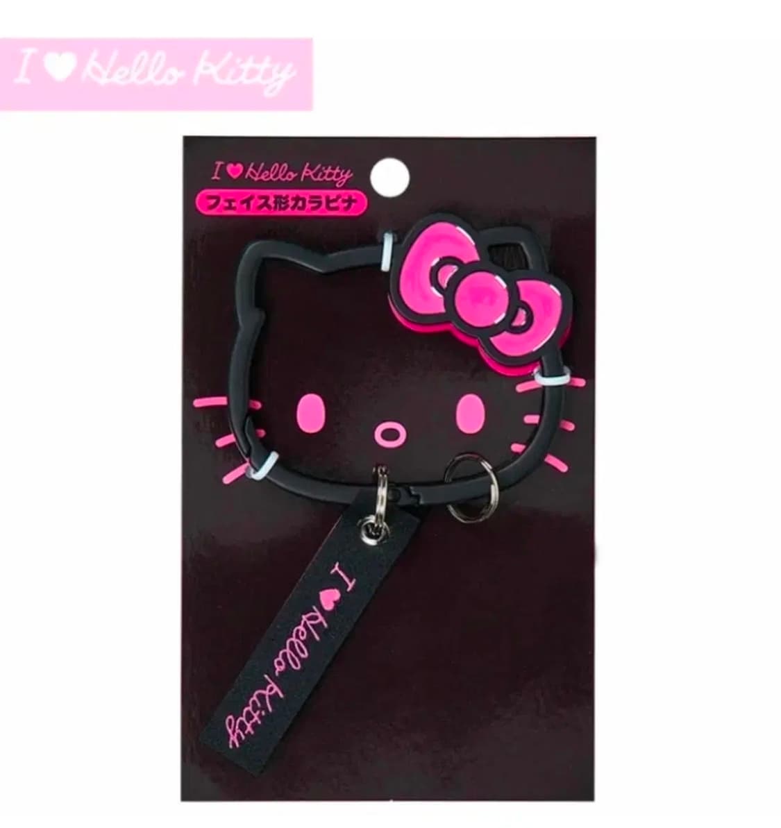 산리오 SANRIO 헬로키티 페이스형 카라비너 블랙 상품이미지1