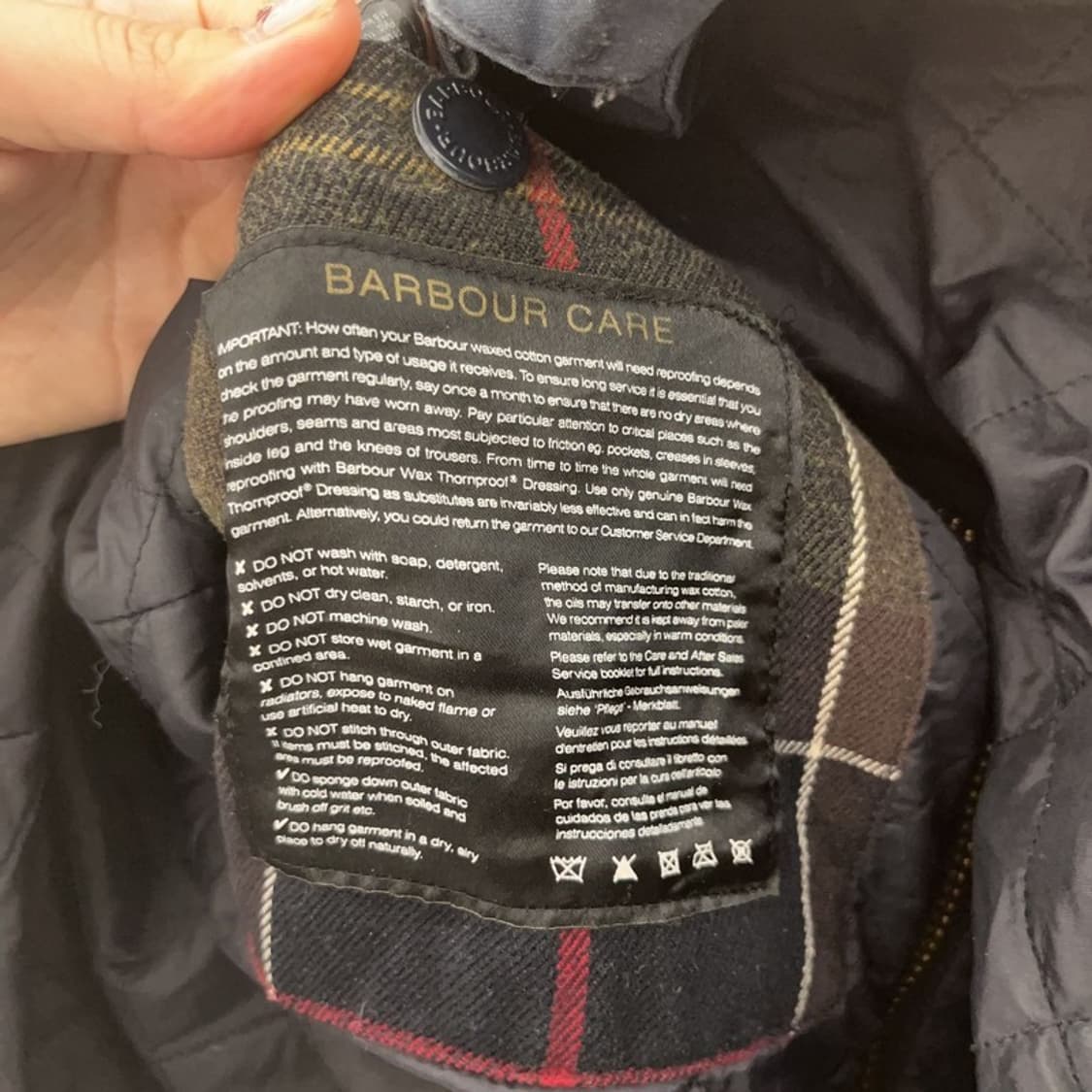 바버 BARBOUR 클래식 타탄 빈티지 왁스 자켓 105 C06309 상품이미지4