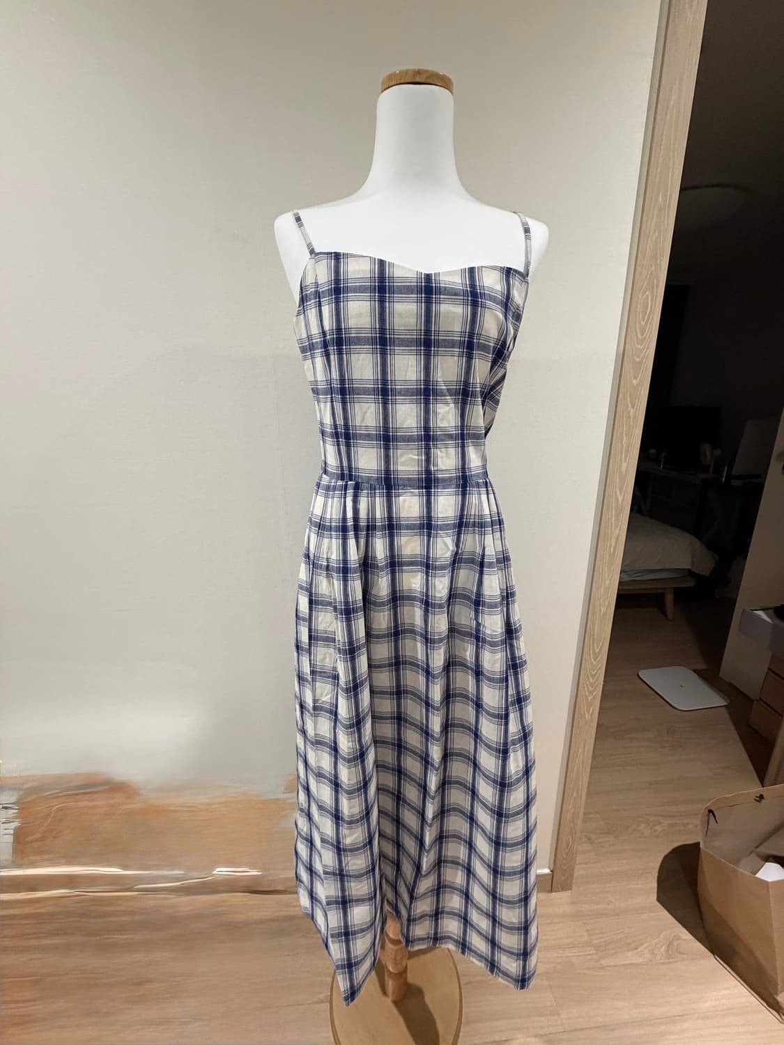 미착용) 앤유 체크 롱원피스 66 상품이미지2