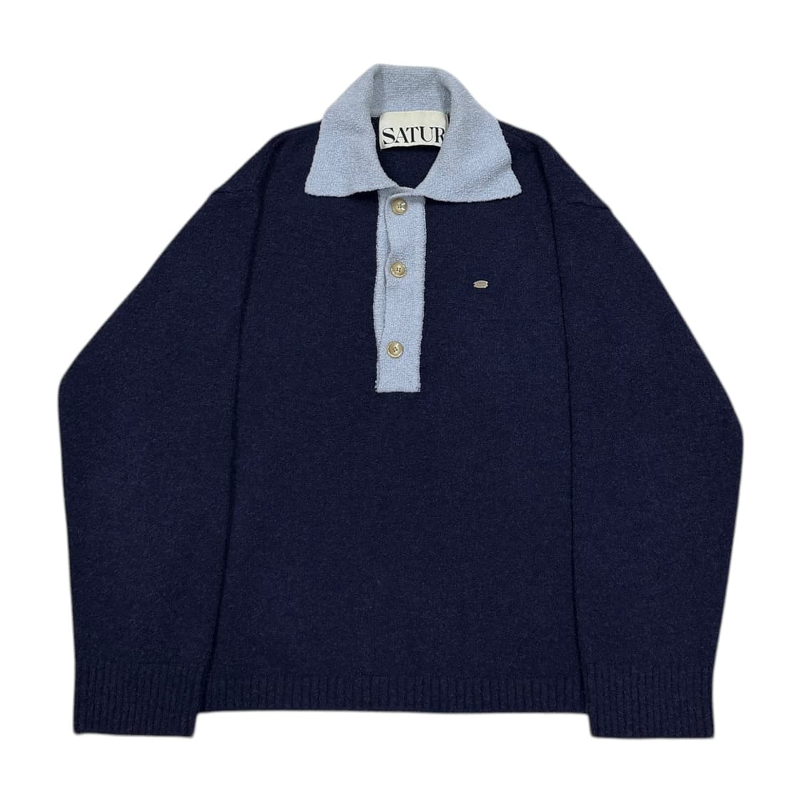 세터 나폴리 울 부클 폴로 니트 클래식 네이비 L 상품이미지1