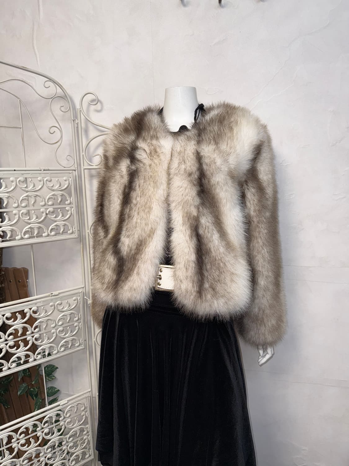 GGPX mixed ivory brown eco fur jacket  상품이미지6
