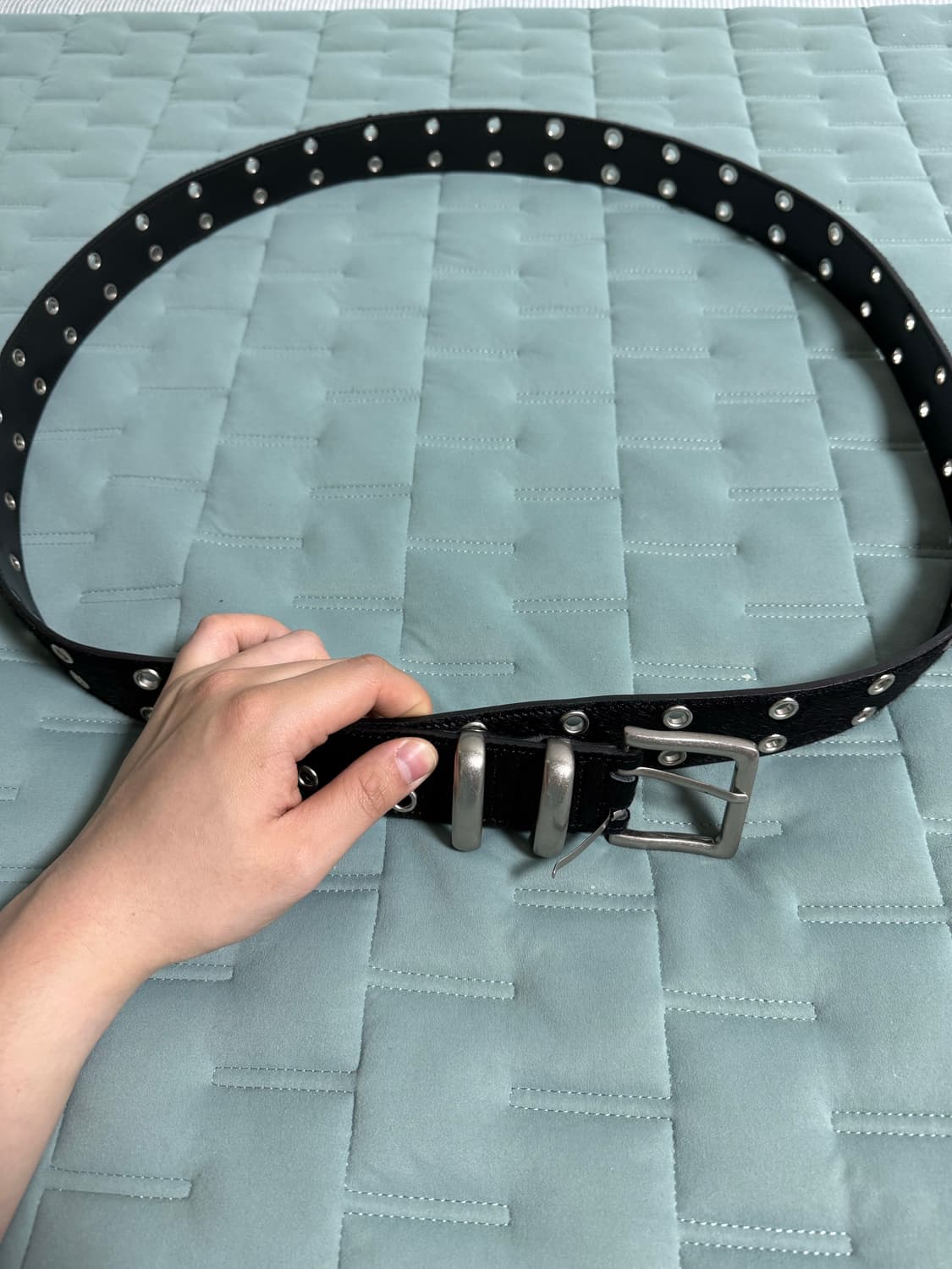 카미엔 X MJD 더블 홀 벨트 블랙  상품이미지1