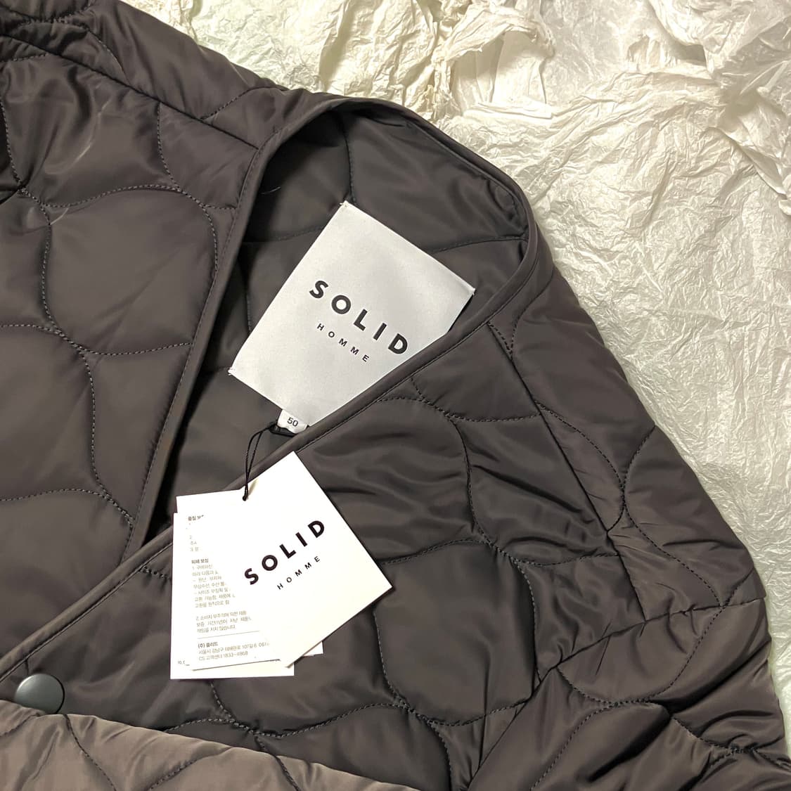(50) 솔리드옴므 22ss 크롭 퀼팅 자켓 상품이미지3