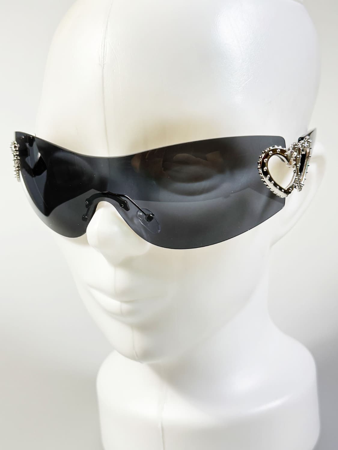 블랙 쉴드 고글 무테 스퀘어 프레임 빈티지 선글라스 상품이미지8