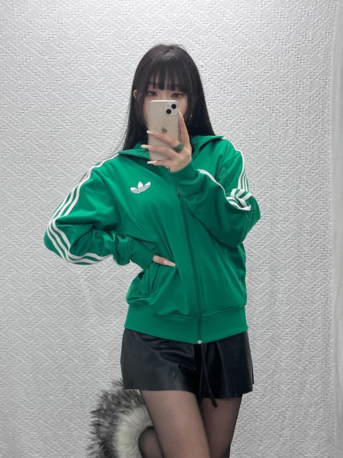 아디다스 레트로 Y2K 00's 비비드 그린 져지 집업 S C09880 상품이미지1