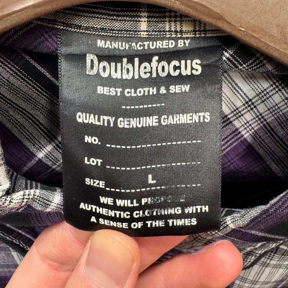 JPN VINTAGE 체크 패턴 셔츠 전면 버클 투포켓 퍼플 상품이미지6