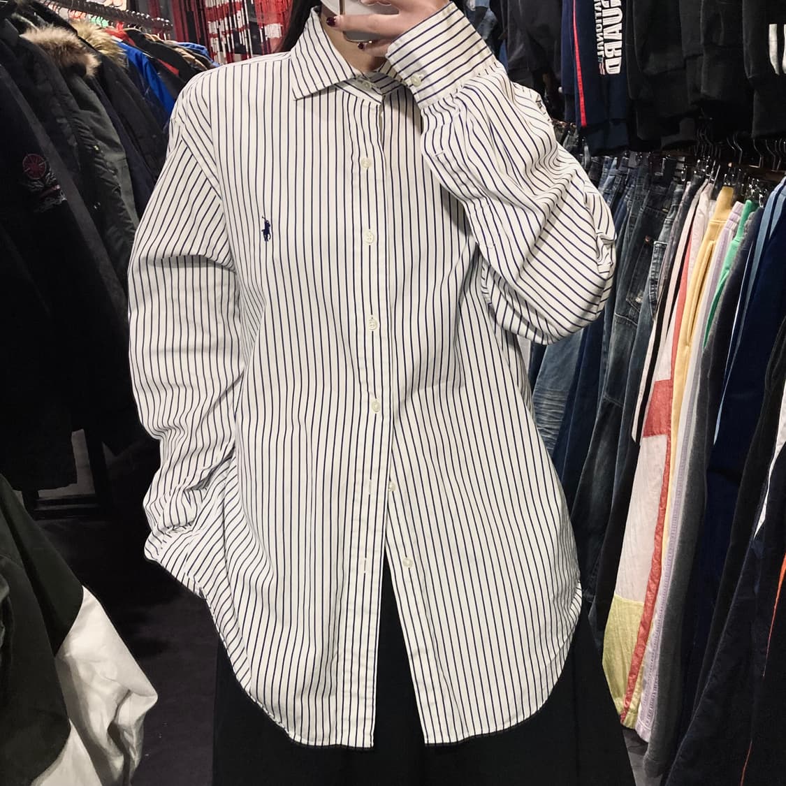 [IM]폴로 랄프로렌 펜슬 스트라이프 블루 셔츠 상품이미지1