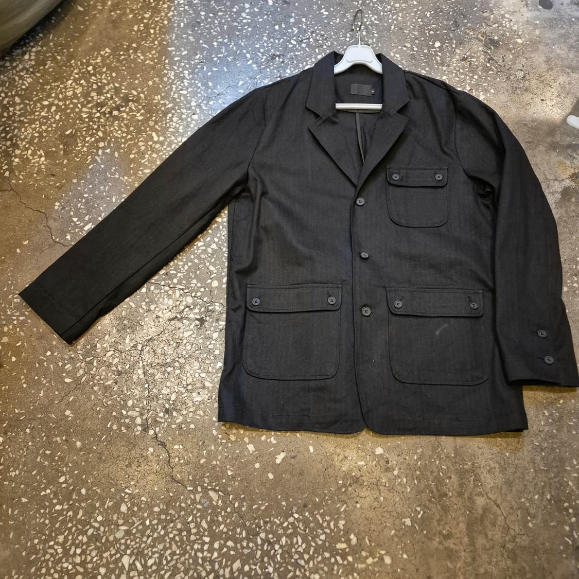 L~XL(착샷잇음) 블랙 면 워크블레이져  상품이미지8