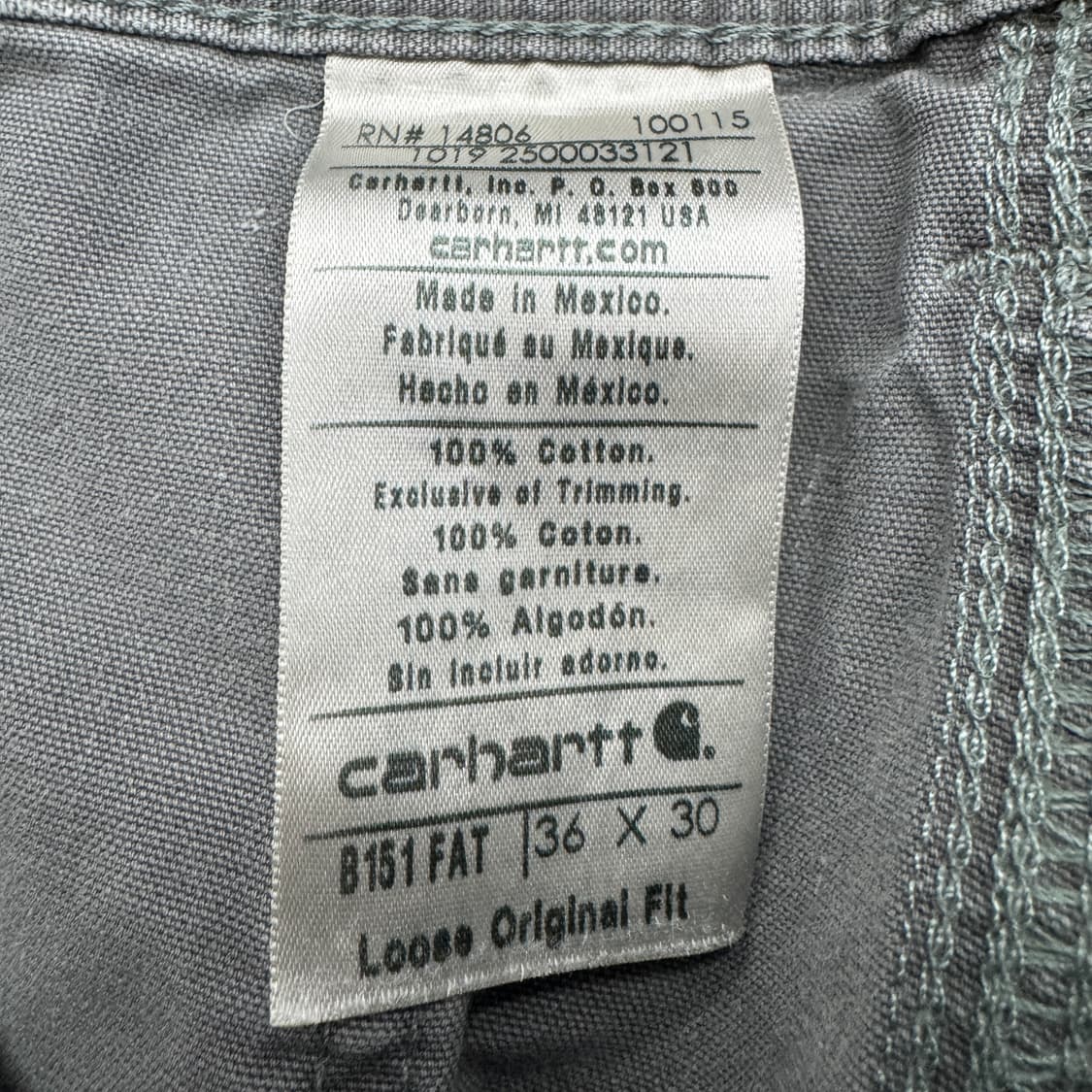 칼하트 OG 가죽패치 카펜터 페이딩 와이드 워크팬츠 상품이미지10