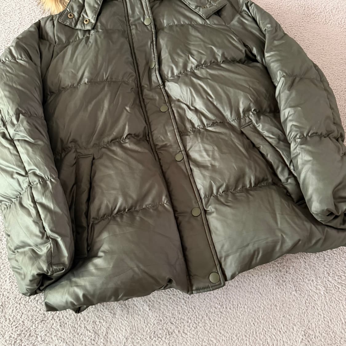 Vintage khaki fur jacket 상품이미지3