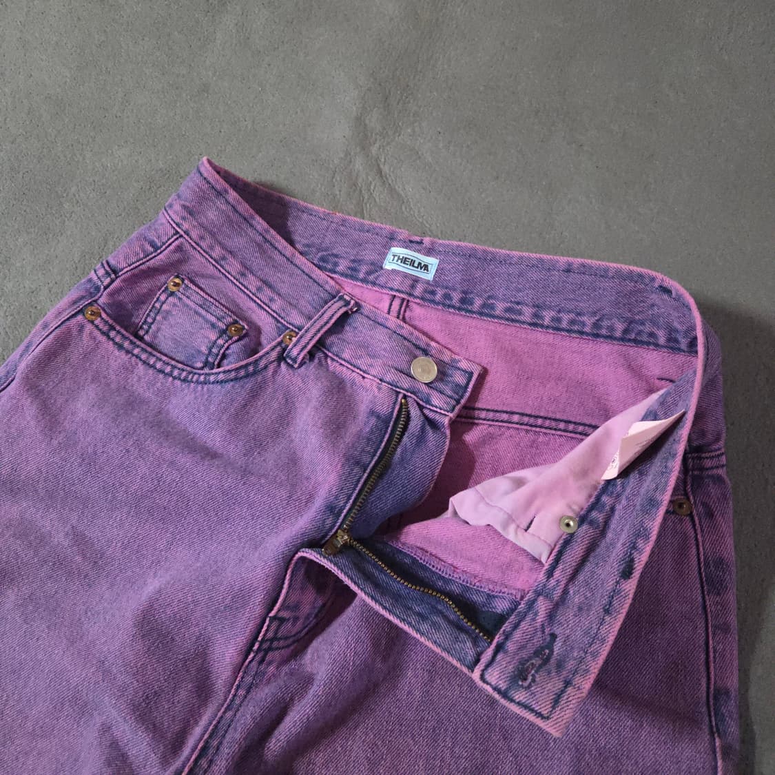 더일마 퍼플 와이드 데님 팬츠 M 30 남여공용 상품이미지5