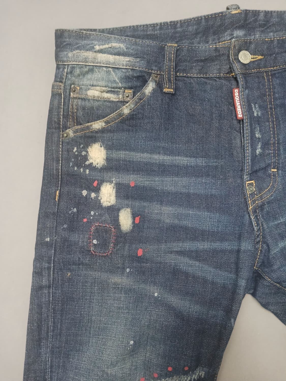 [34] 디스퀘어드2 멀티페인팅 레드탭 슬림진 청바지 상품이미지2