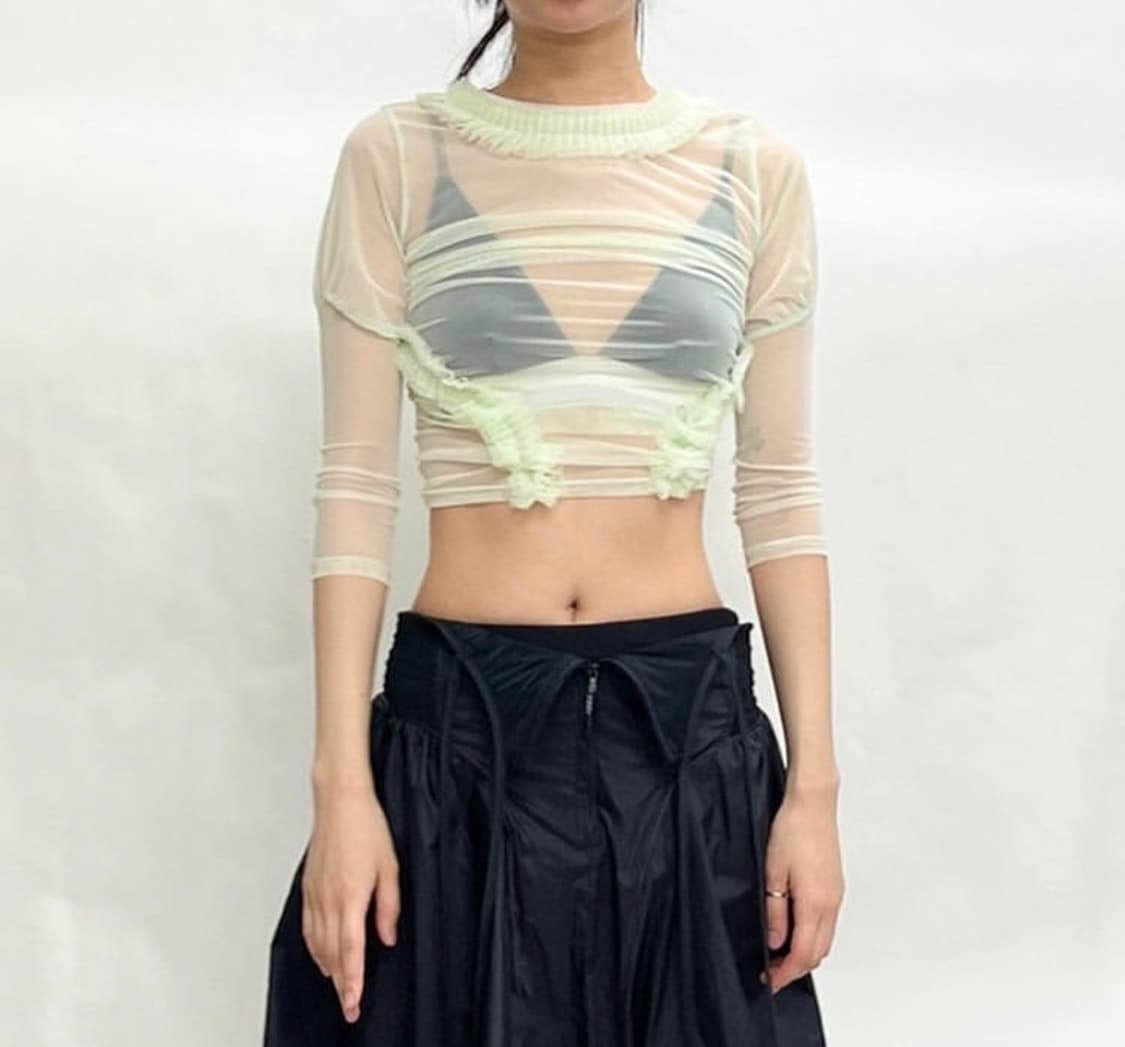 울리카 ulika sanctus 플리츠 탑 lime (S) 품절상품 상품이미지2