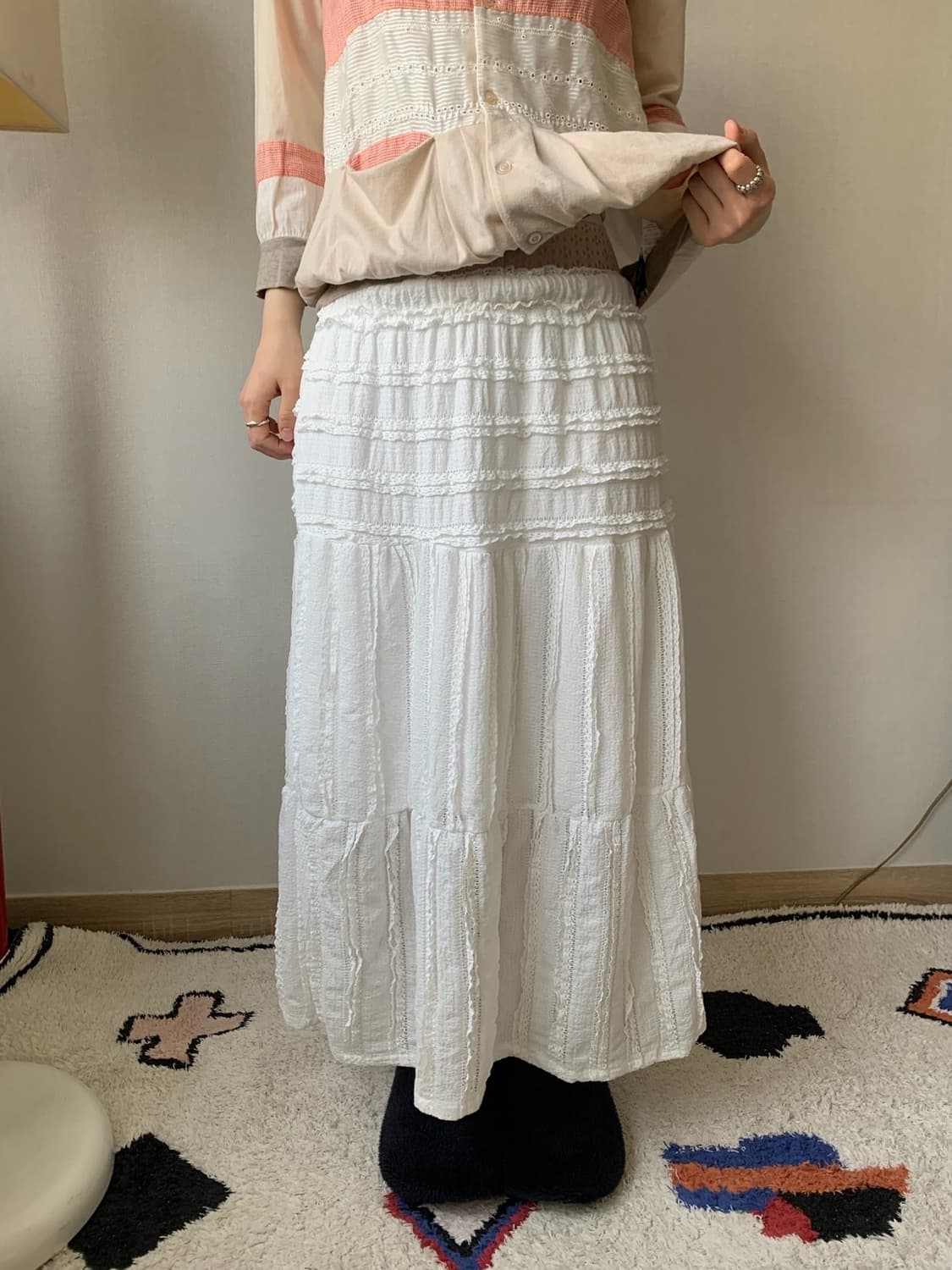 frill maxi skirt 상품이미지1