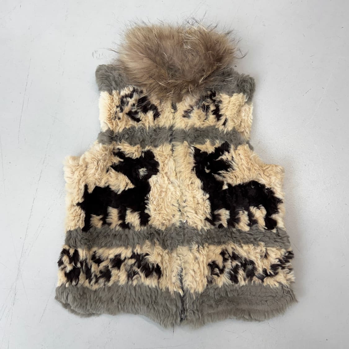 JPN 제팬 Y2K 퍼 코위찬 니트 베스트 상품이미지2