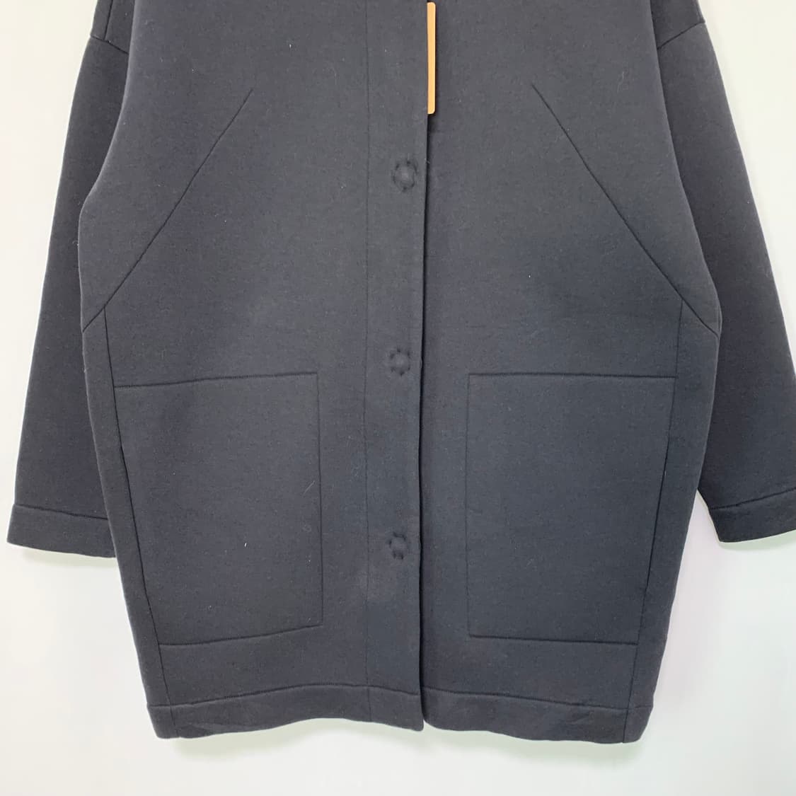 아르마니 익스체인지 면 혼방 블랙 버튼 봄버 자켓 남성 M 남녀공용 상품이미지4