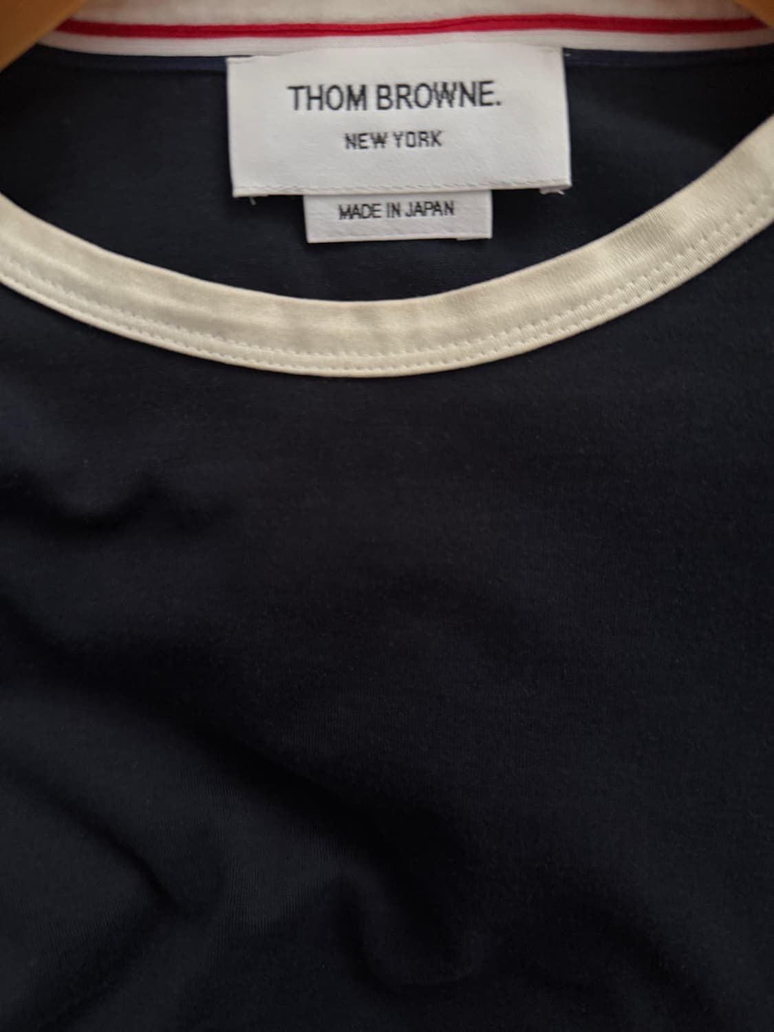 톰브라운 네이비 링거 반팔 티셔츠 급처 상품이미지3
