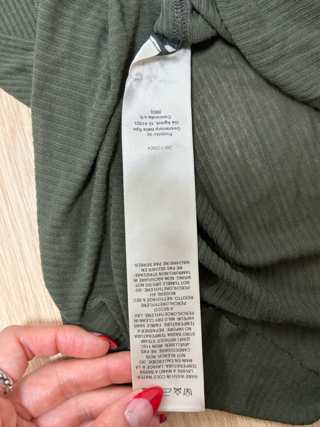 릭오웬스 레이어드 티셔츠 카키 XS사이즈 상품이미지3