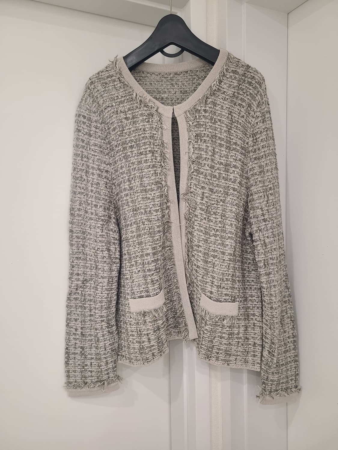 베이지  트위드 가디건 상품이미지1