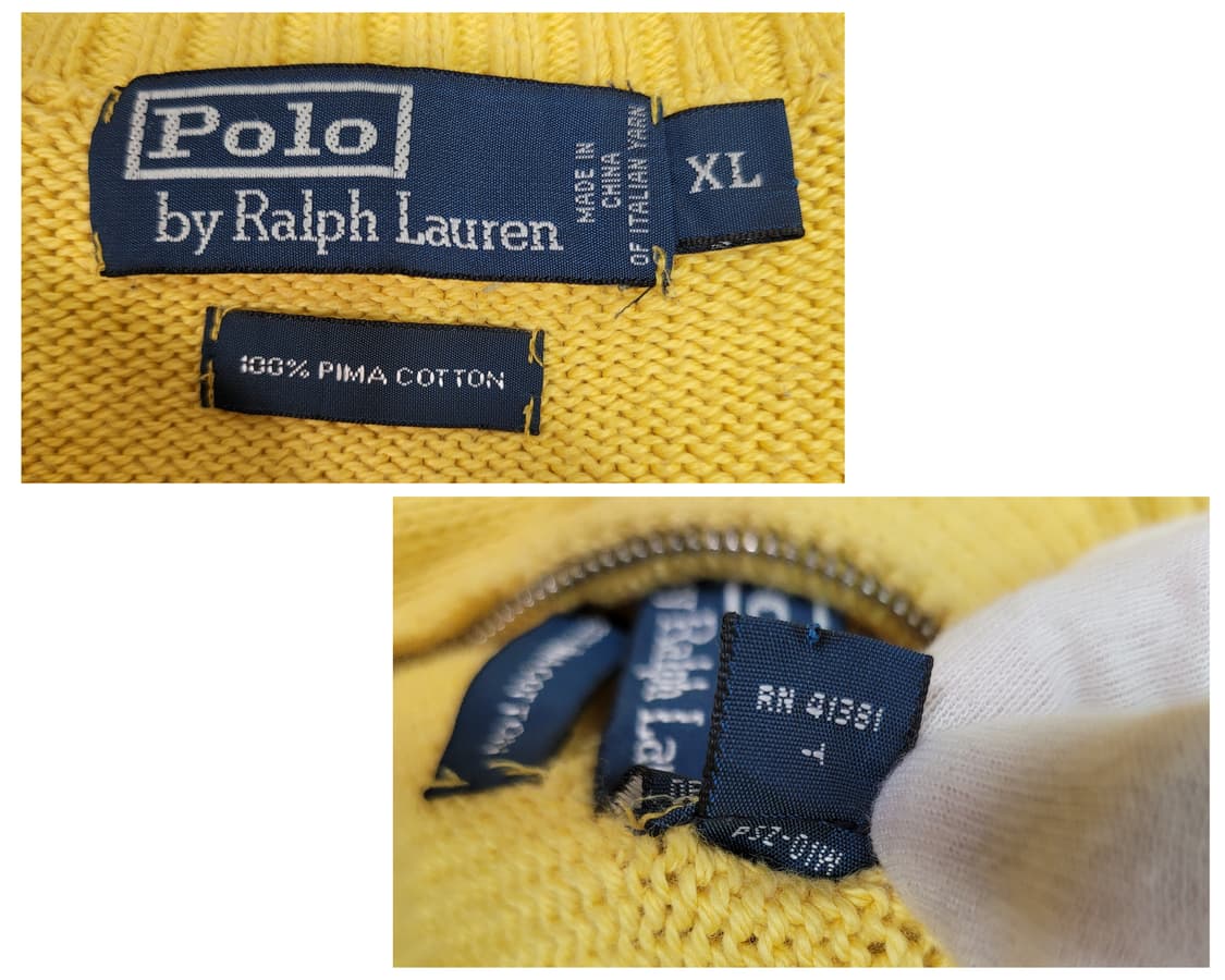 폴로랄프로렌 피마 코튼100% 반집업 긴팔 니트 스웨터 XL사이즈 상품이미지10