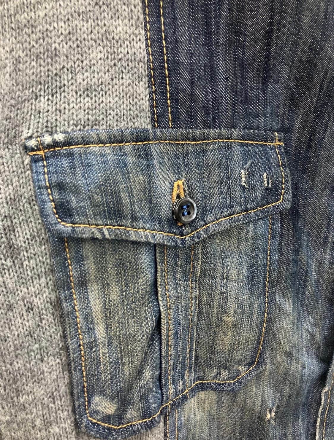 디스퀘어드 니트 데님 셔츠 상품이미지3