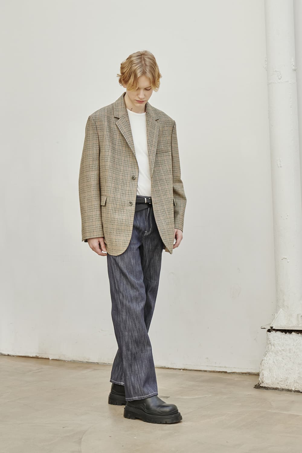 글로즈스튜디오 오버핏 커프스 벤트 체크 자켓 상품이미지7