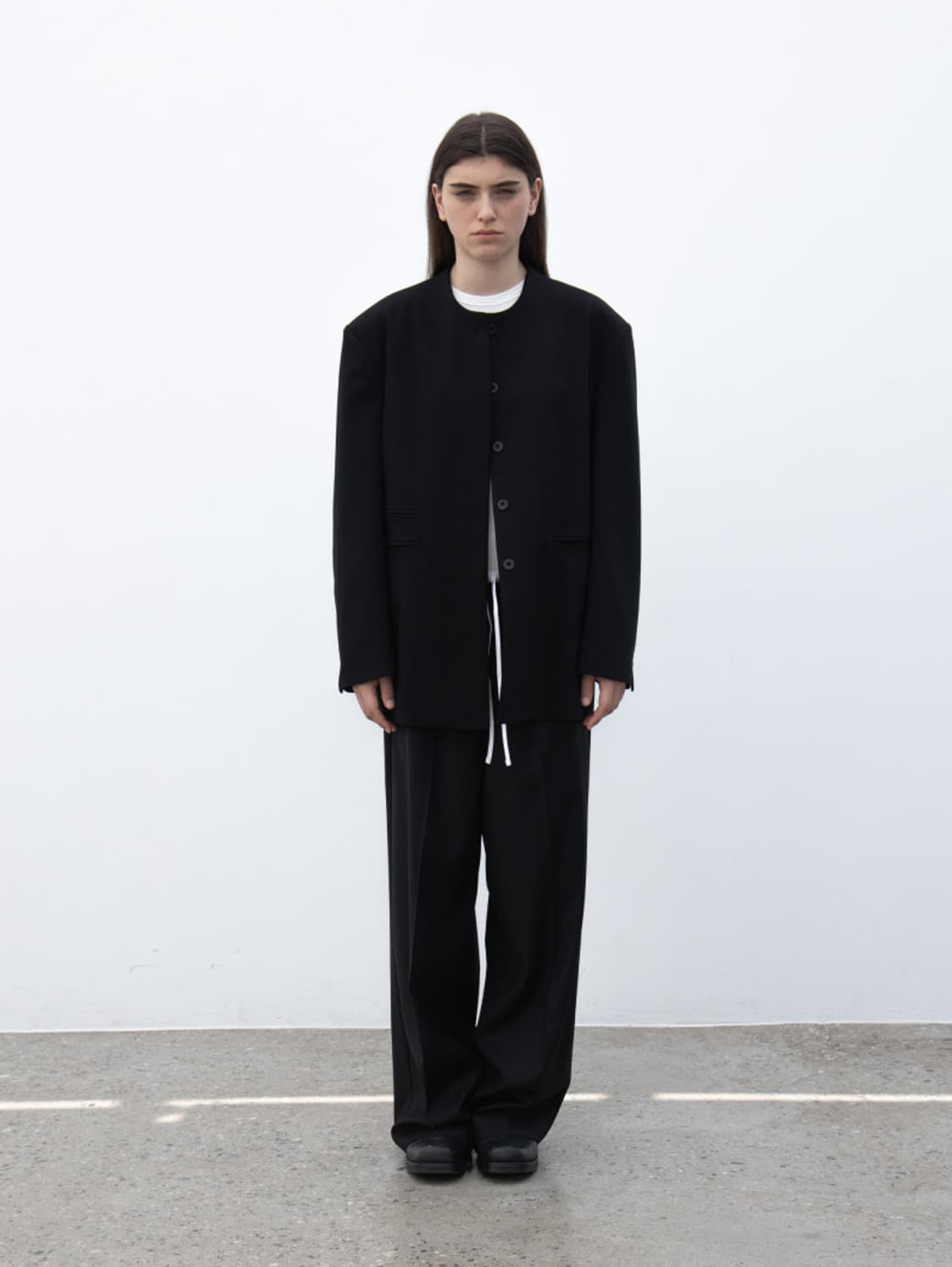 오브헤덴 스트라이프 울 와이드 팬츠 wide pants 상품이미지2