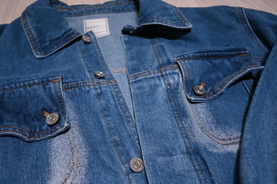 젠사이 포켓 워싱 데님 점퍼 블루 상품이미지4