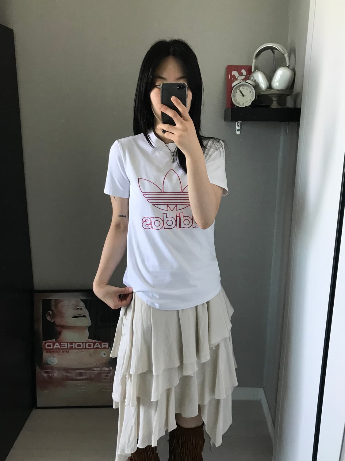 아디다스 중앙 트레포일 화이트 반팔티 상품이미지2