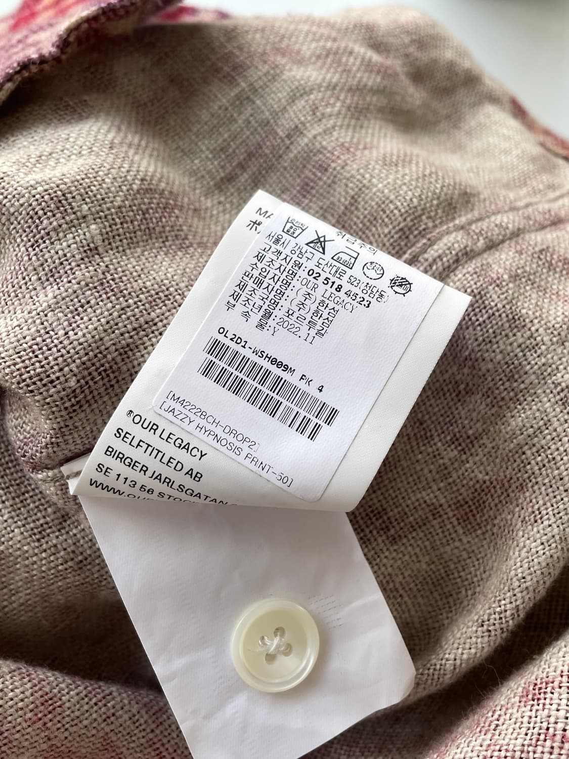 아워레가시 박스 셔츠 타탄 힙노시스 프린트 상품이미지5