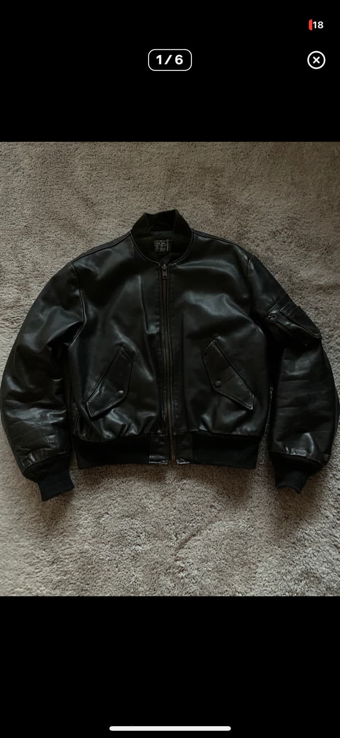 빈티지 쇼트 레더 ma-1 상품이미지1