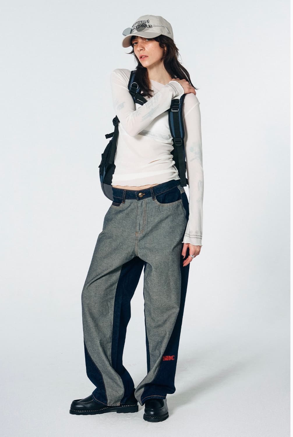 스컬프터 리버스 블록 데님팬츠 바지 블루 XL 상품이미지5