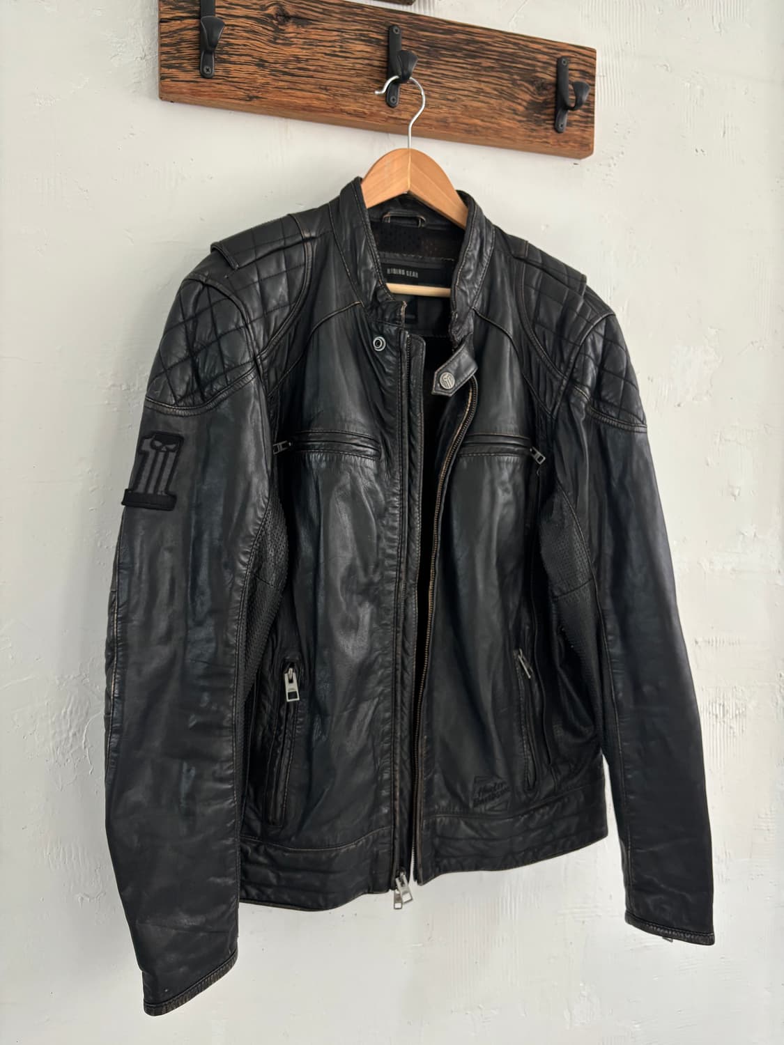 Harley Davidson 할리데이비슨 블랙 가죽 라이딩 기어 자켓 상품이미지1