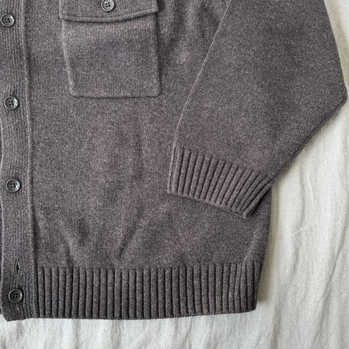 유니클로U 커피브라운 램스울 니트 자켓 4XL 상품이미지3