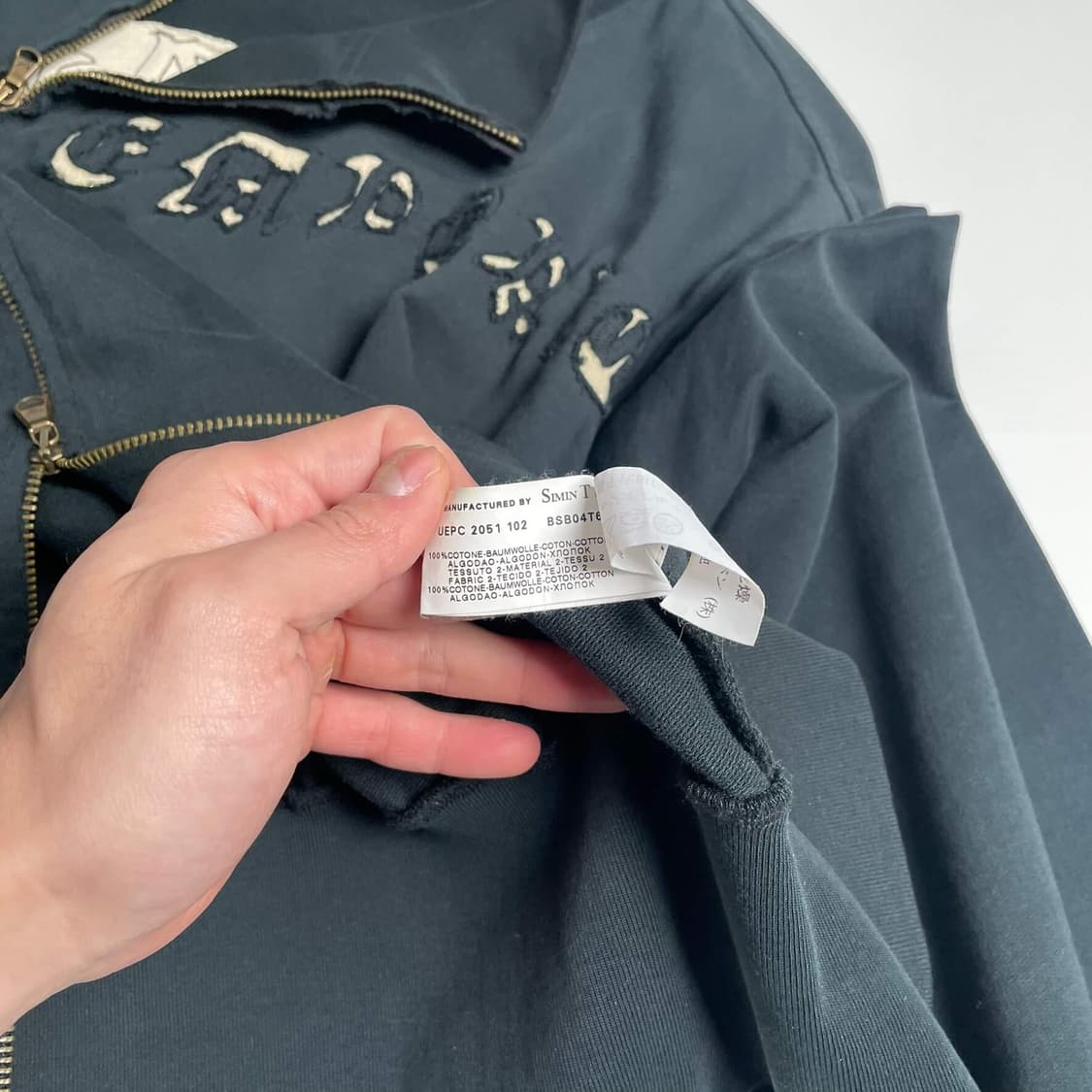 Emporio armani 코튼 져지 레터링 집업 자켓 상품이미지9