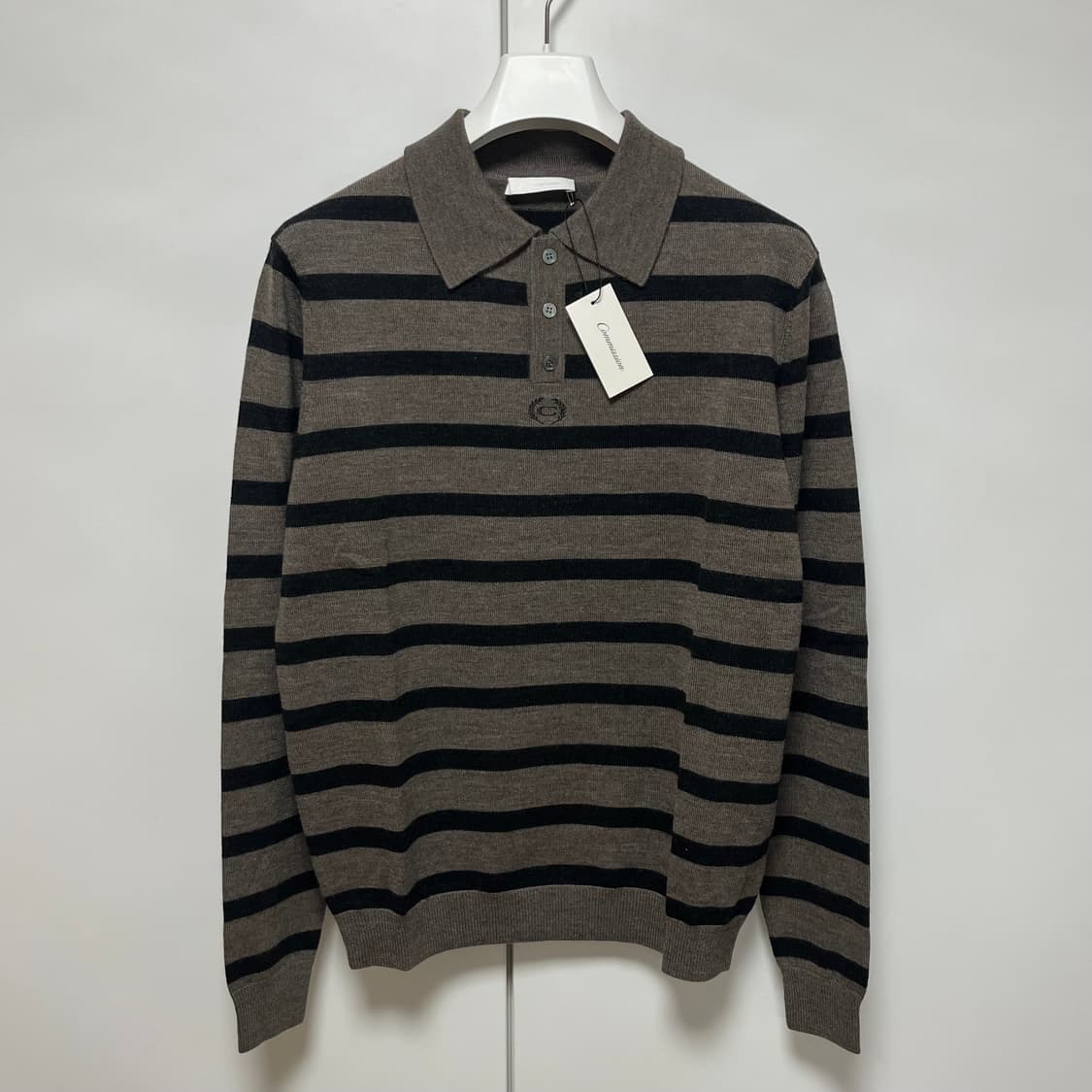 [S,M,L]커미션 25fw Dad 스트라이프 폴로 니트 상품이미지1