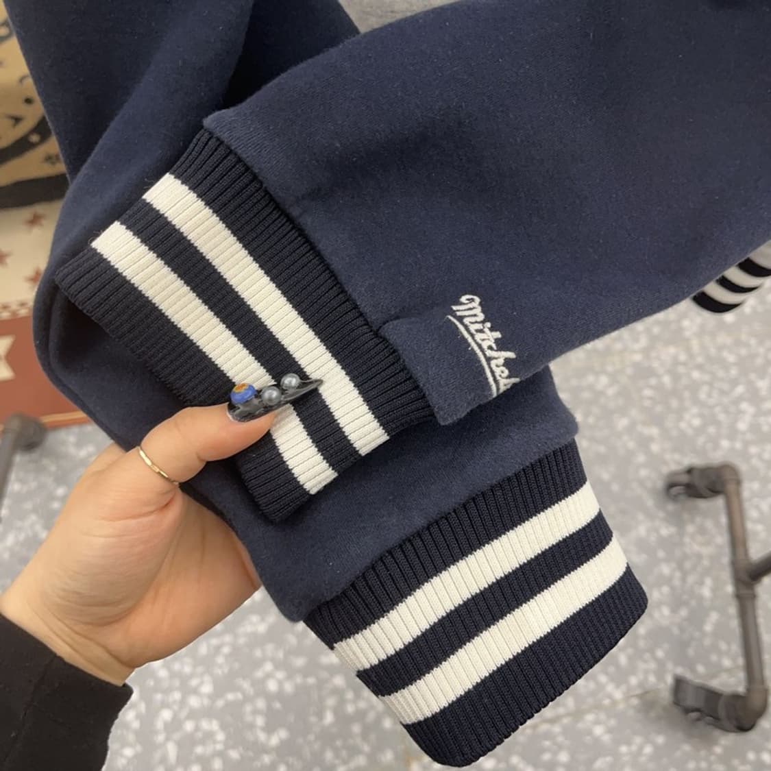 미첼엔네스 레트로 뉴욕 양키스 스웻 바시티자켓 L C08739 상품이미지7