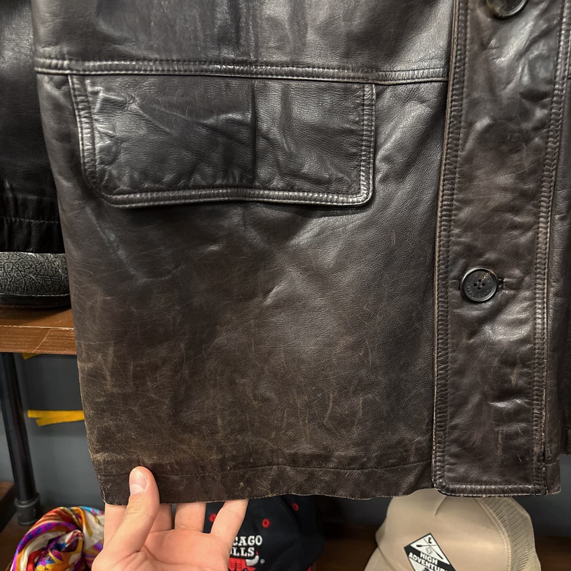 90s YSL 옴므 엠버레더 쉐르파카라 카코트 N940 상품이미지5