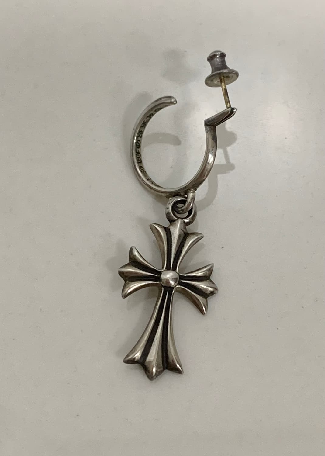 [OS] 크롬하츠 타이니 CH 크로스 후프 이어링 귀걸이 귀고리 상품이미지1