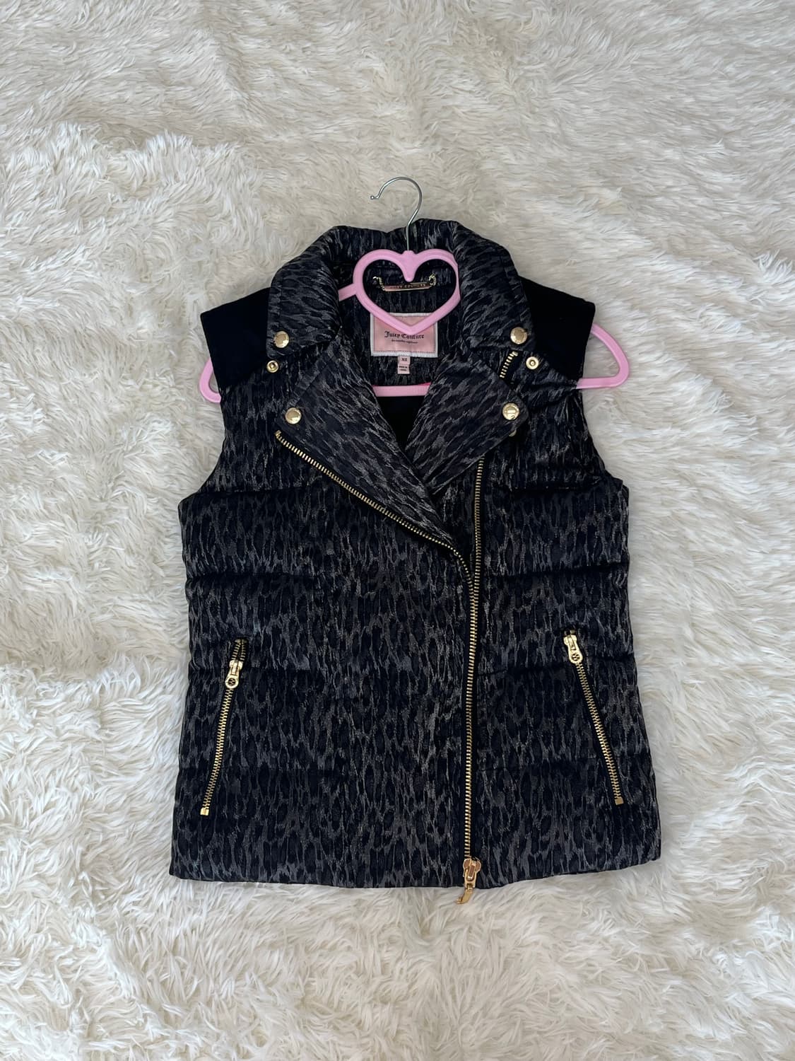 쥬시꾸뛰르 갸루 호피 조끼 패딩 점퍼 상품이미지1