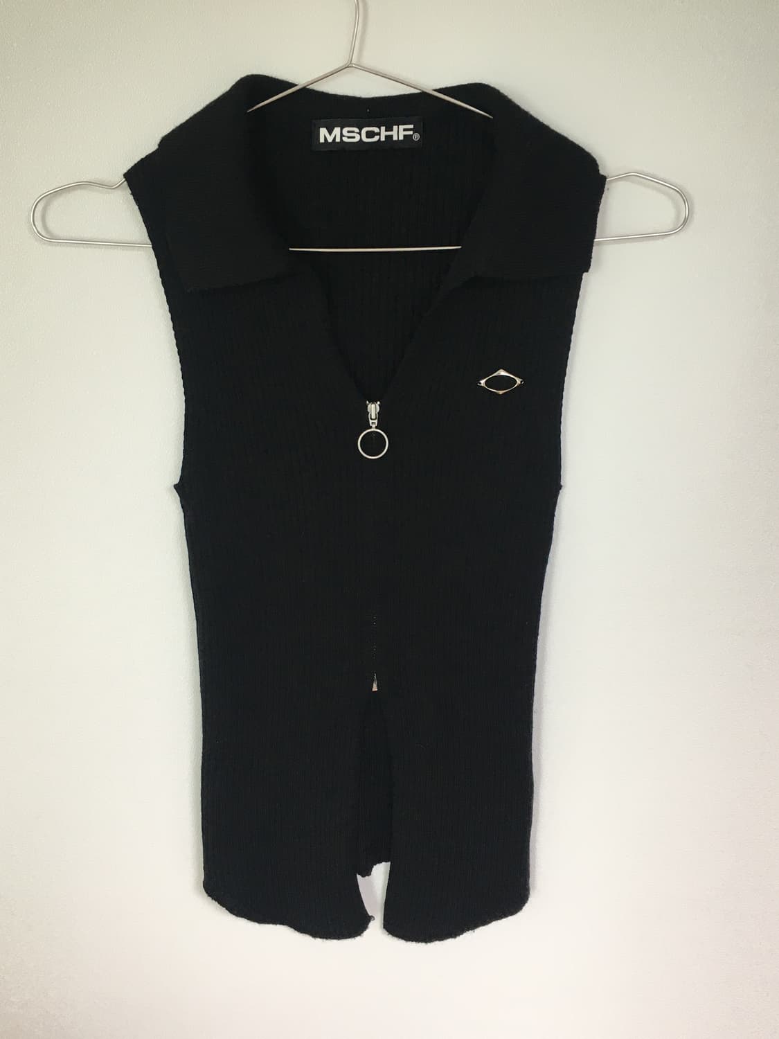 미스치프 니티드 투톤 슬리브리스 블랙 (S) 상품이미지3