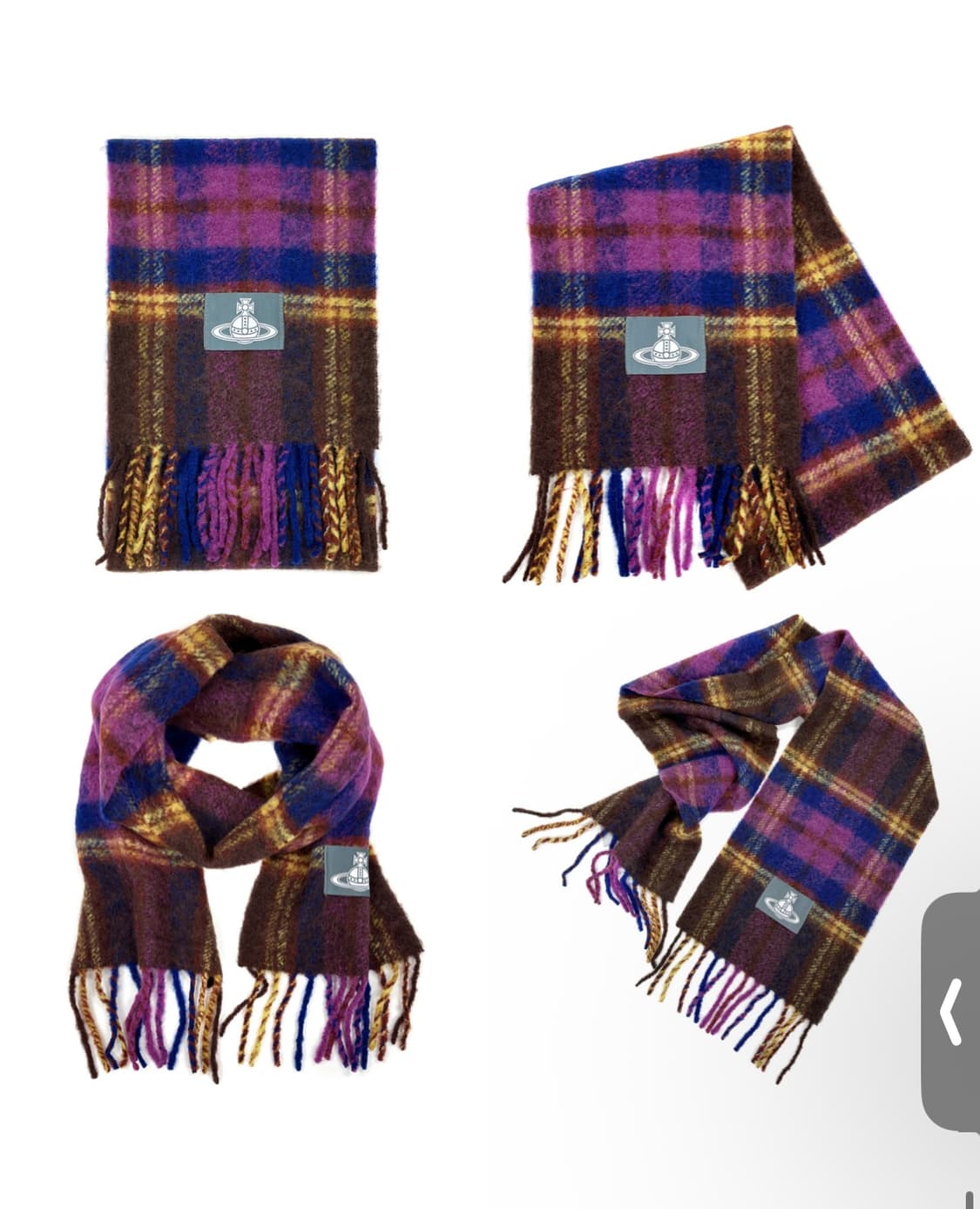 비비안웨스트우드 체크 알파카모헤어울머플러 핑크 네이비 남여공용정품 상품이미지8