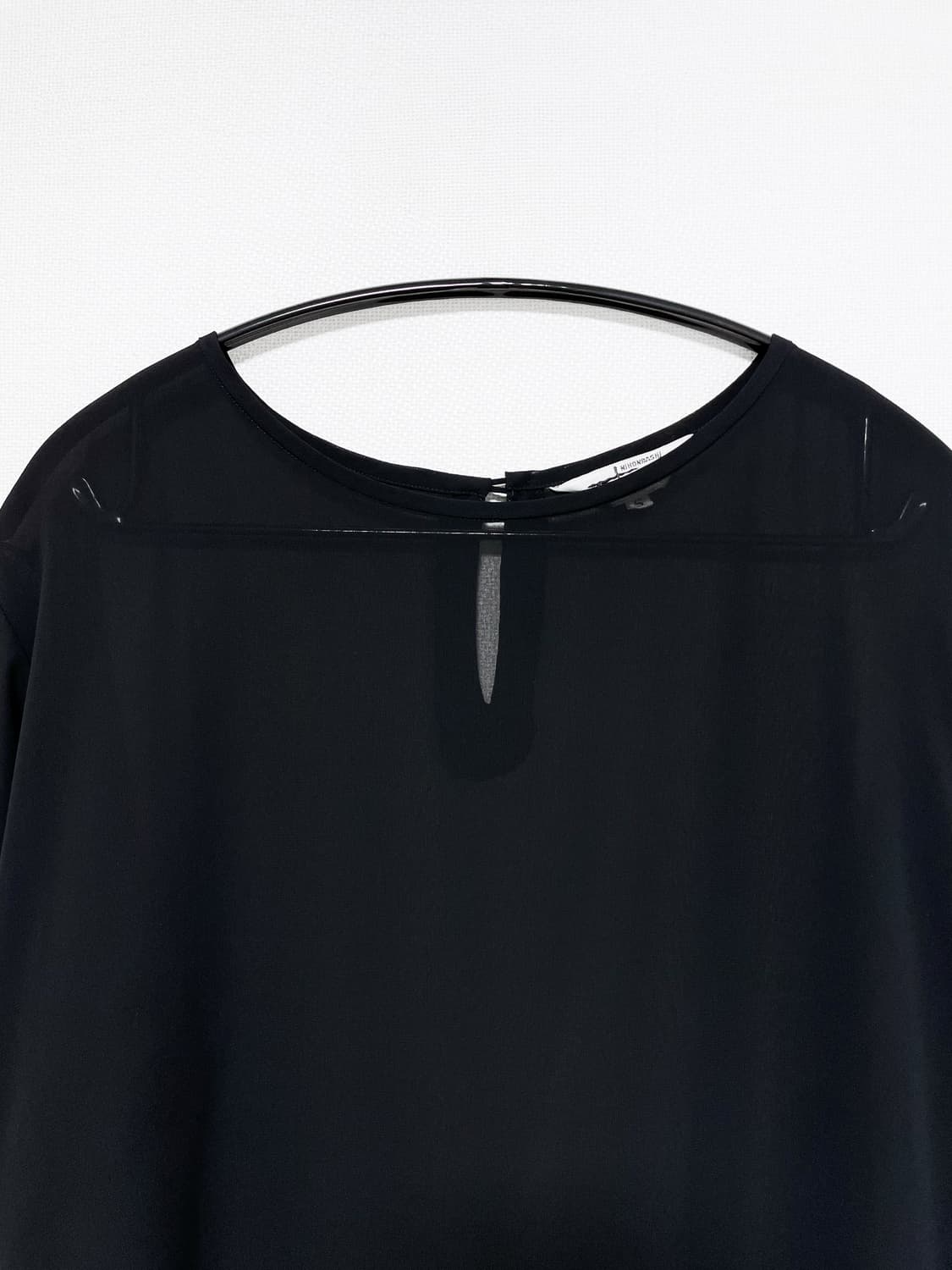 Sheer Side-Slit Long Sleeve Blouse 상품이미지6