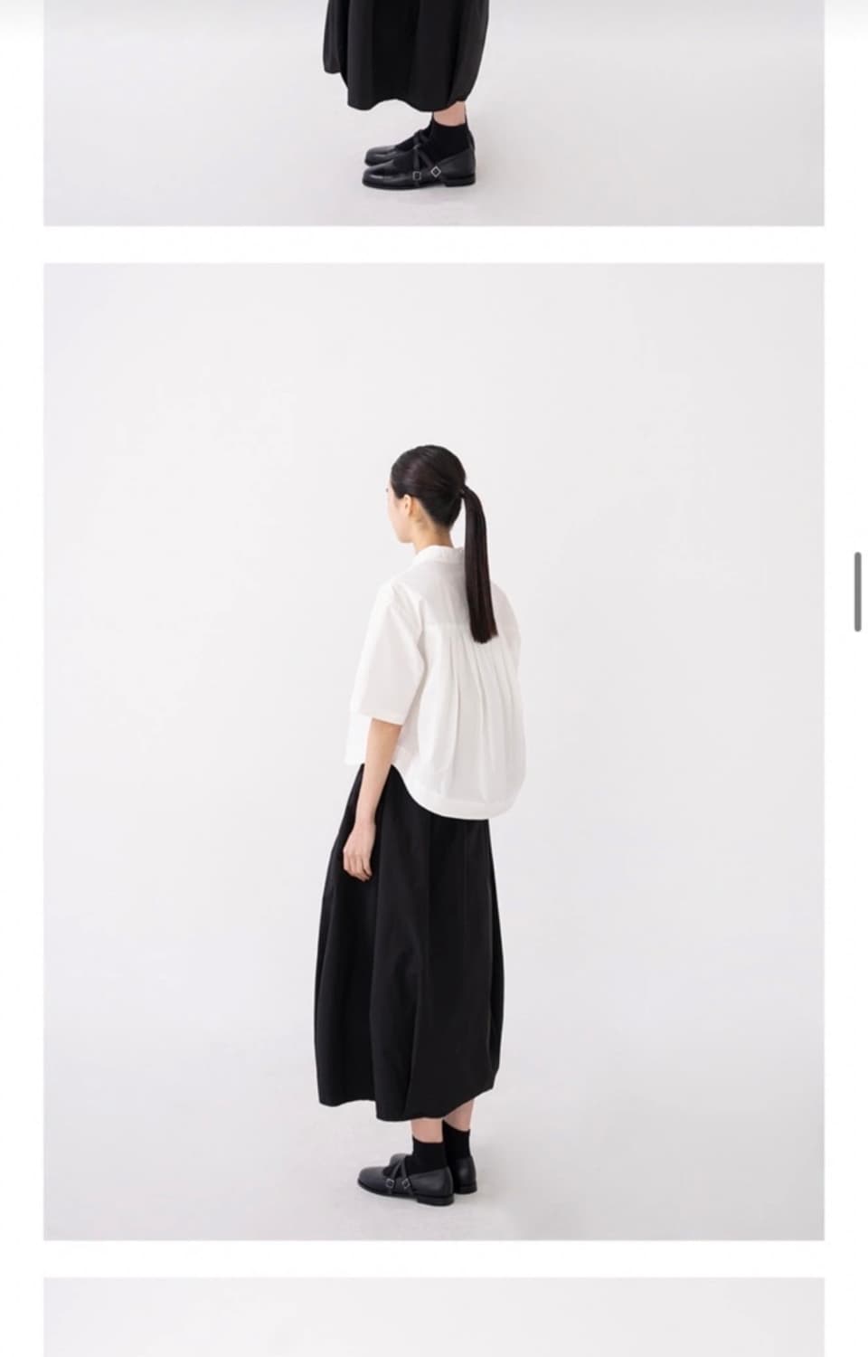 유노이아 포플린 크롭 셔츠 (화이트) 상품이미지2